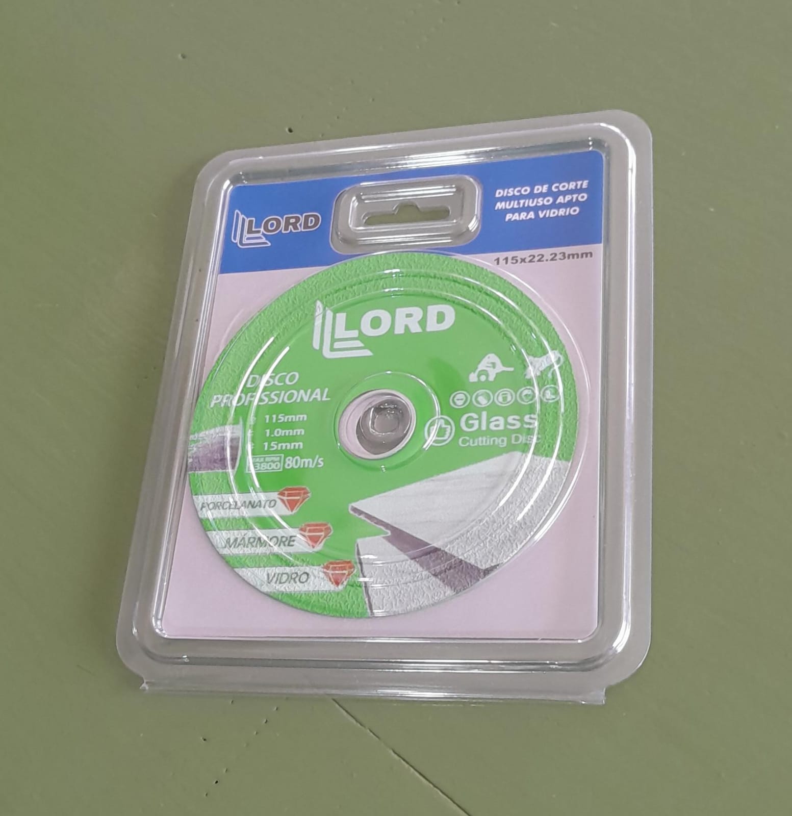 DISCO CORTE MULTIUSO APTO P/VIDRIO LORD 115X1.0X15mm
