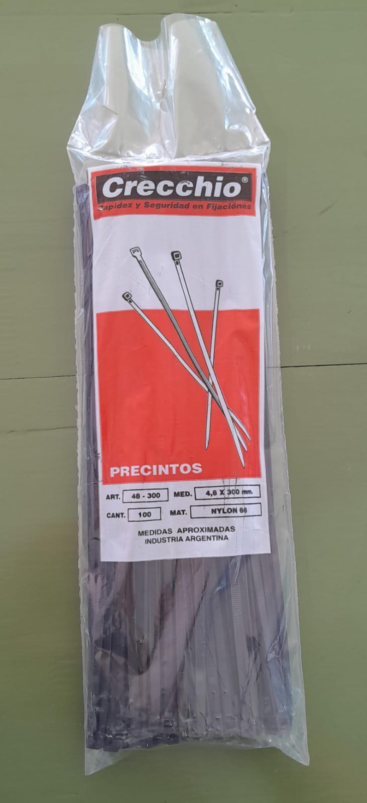 PRECINTO CRECCHIO NEGRO 4.8X300