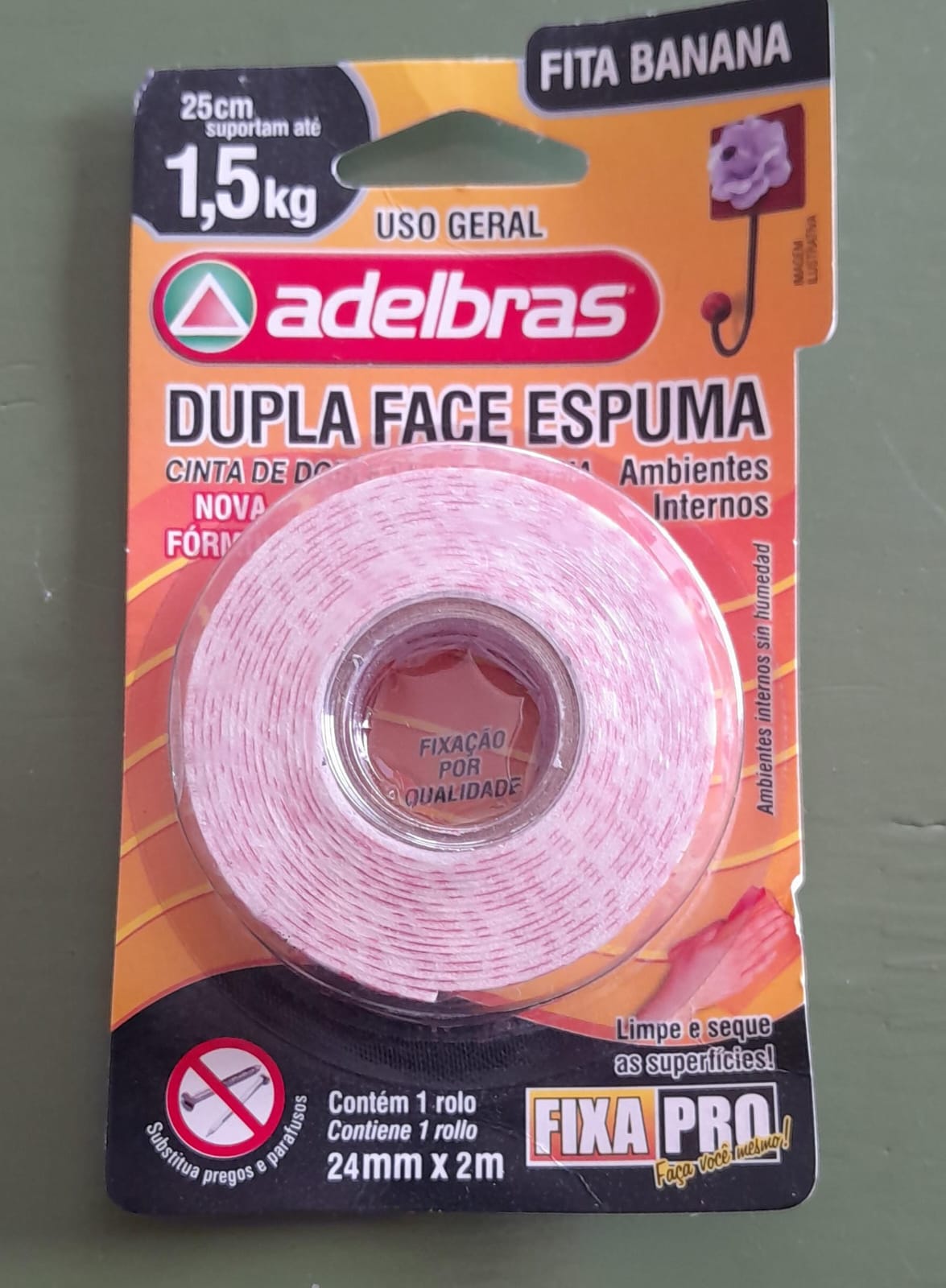 CINTA DOBLE FAZ ESPUMA ADELBRAS 24mmX2mt