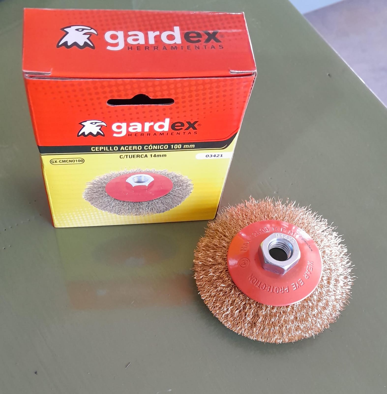 CEPILLO CONICO ACERO GARDEX 100mm