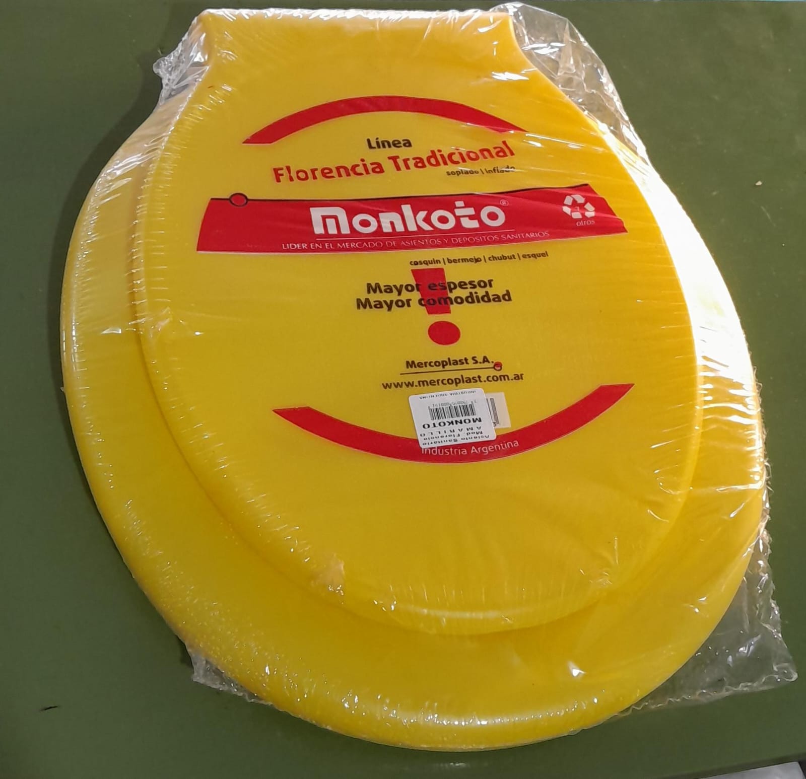 ASIENTO PLASTICO FLORENCIA AMARILLO