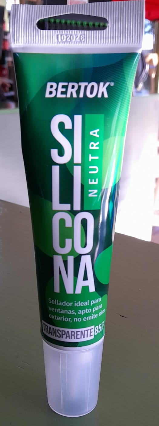 SILICONA NEUTRA TRANSPARENTE BERTOK 85gs