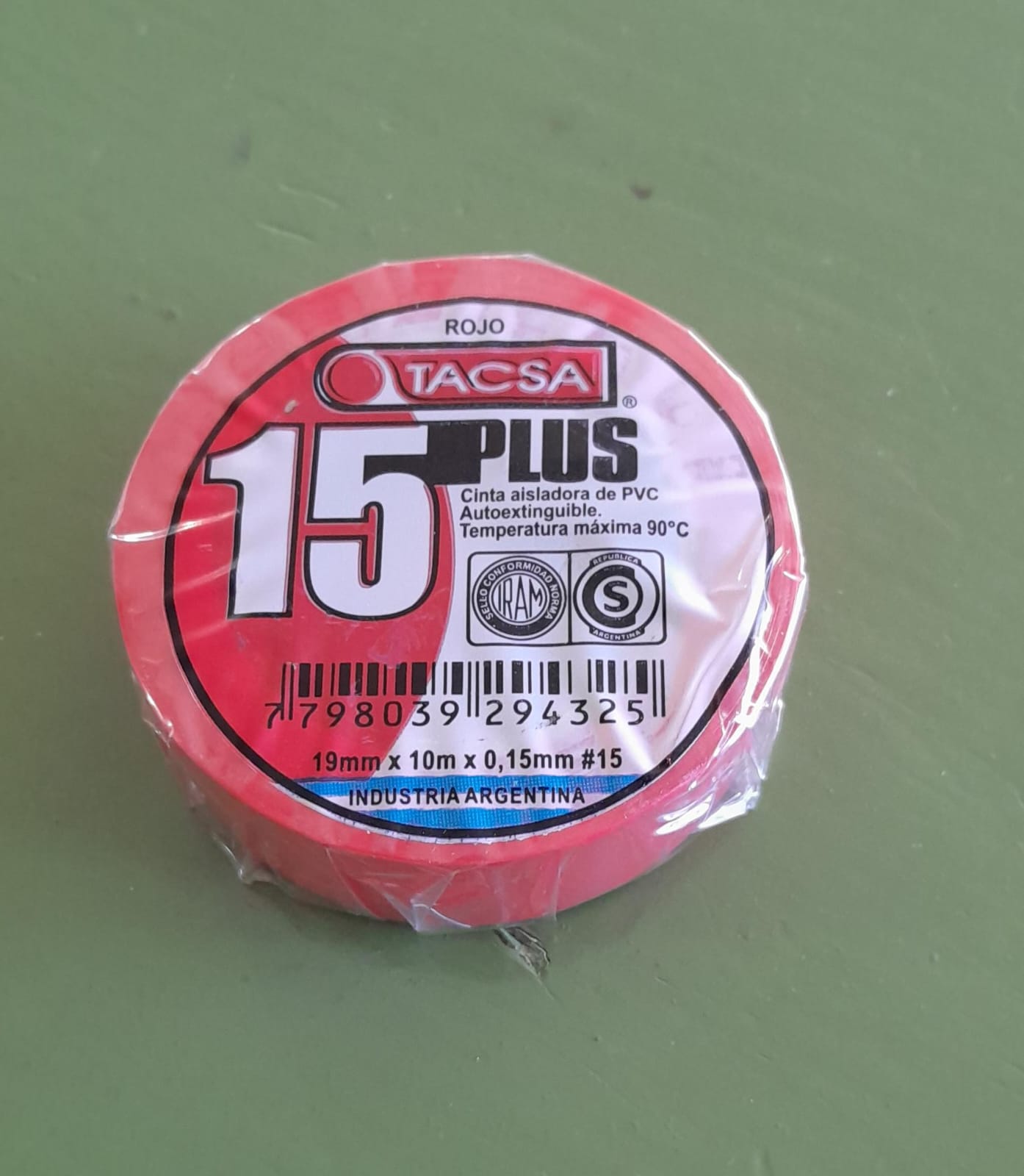 CINTA AISLADORA PVC ROJA TACSA 10MT