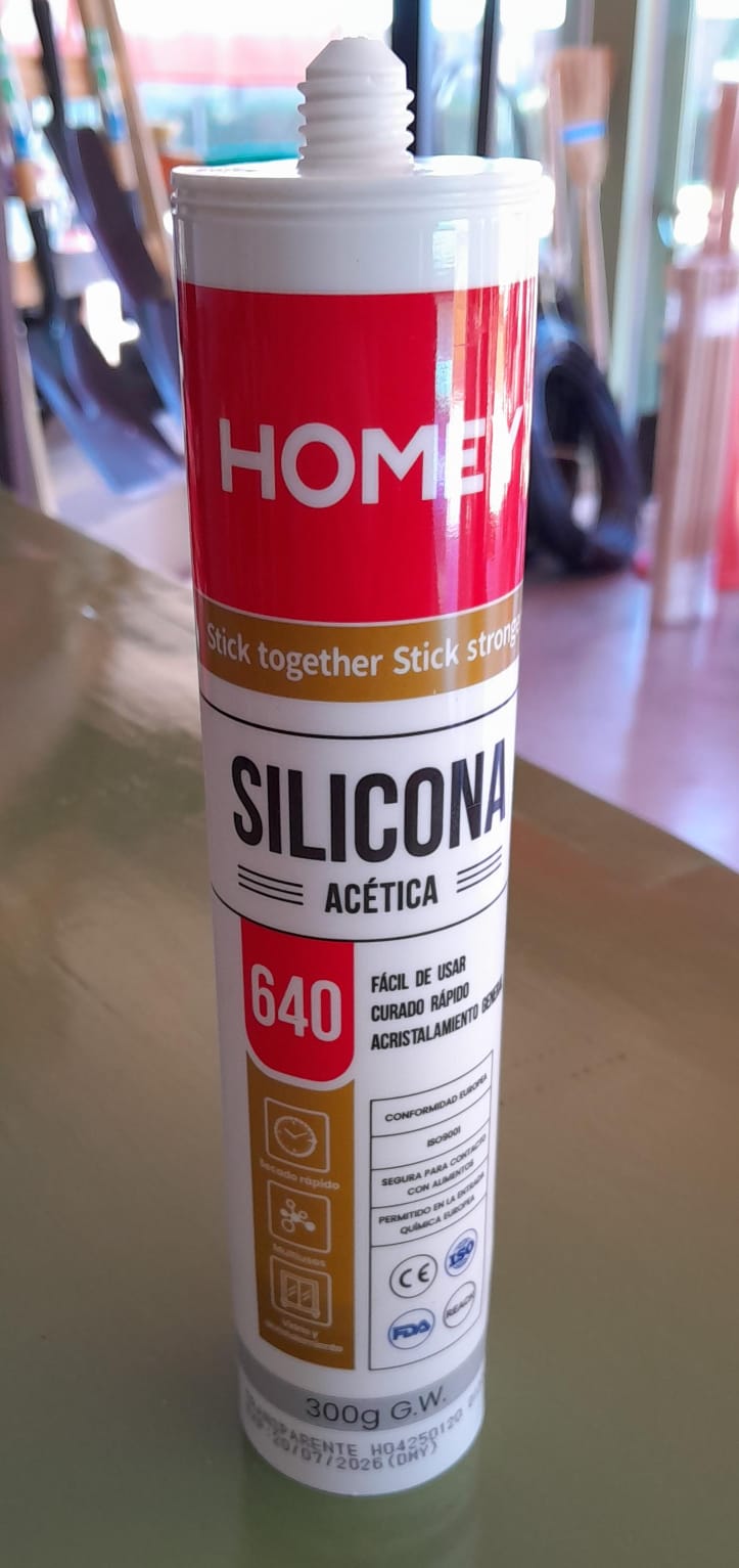 SELLADOR SILICONA ACETICA TRANSPARENTE HOMEY 300g