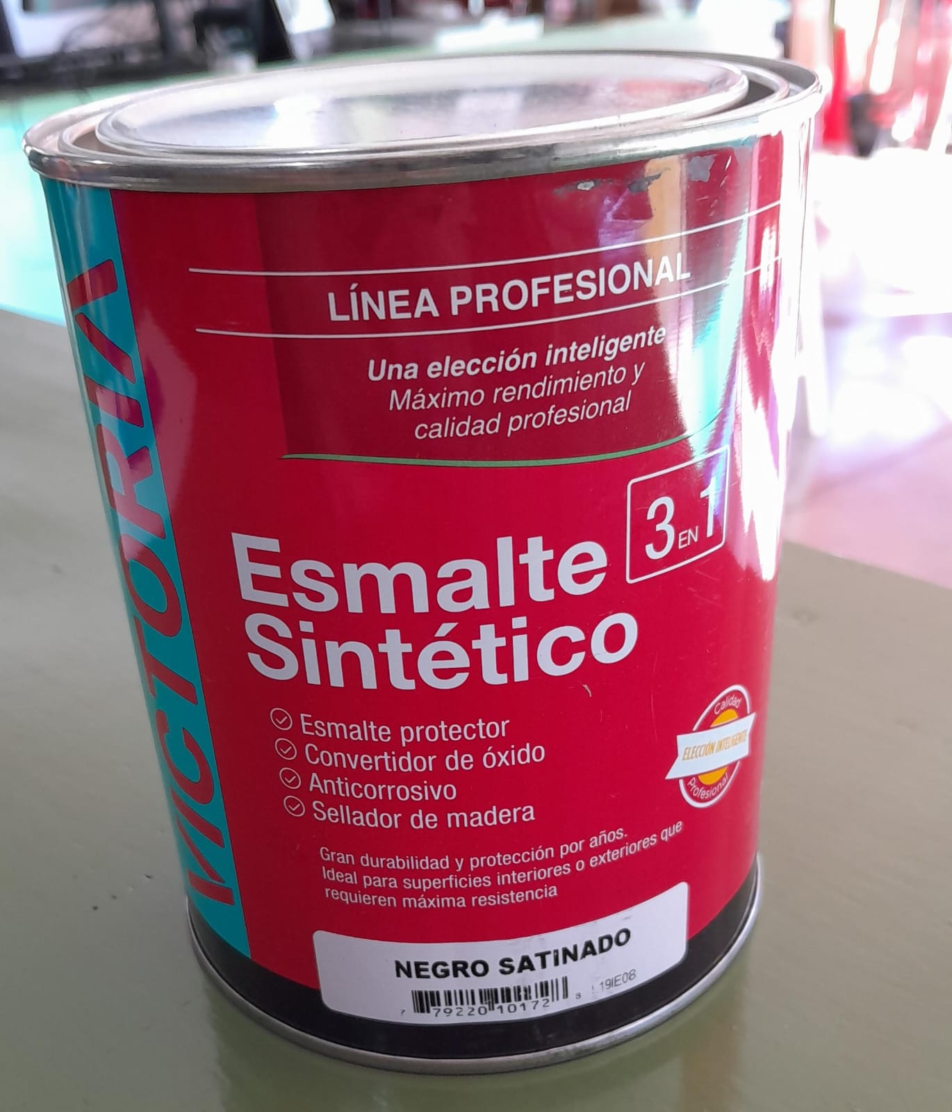 ESMALTE SINT. 3 EN 1 NEGRO SATINADO VICTORIA 1LT