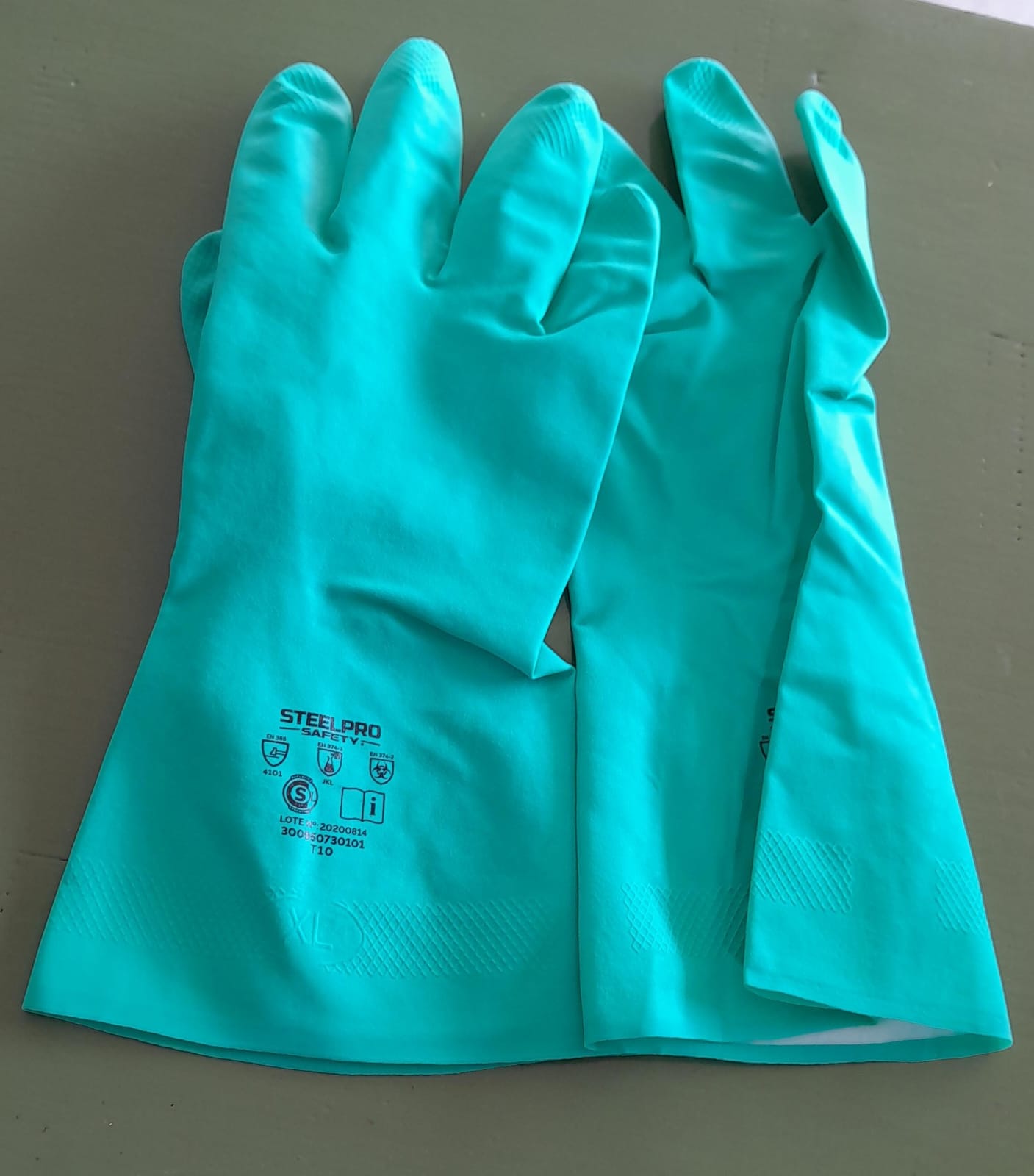 GUANTE NITRILO VERDE Nº10 STEELPRO X PAR