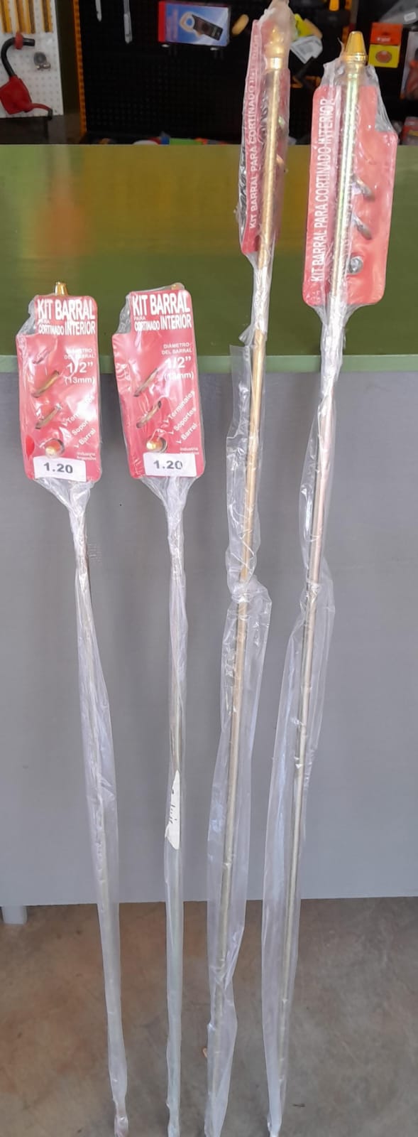 KIT CAÑO METALICO C/ACCESORIOS P/CORTINA 1.40MT