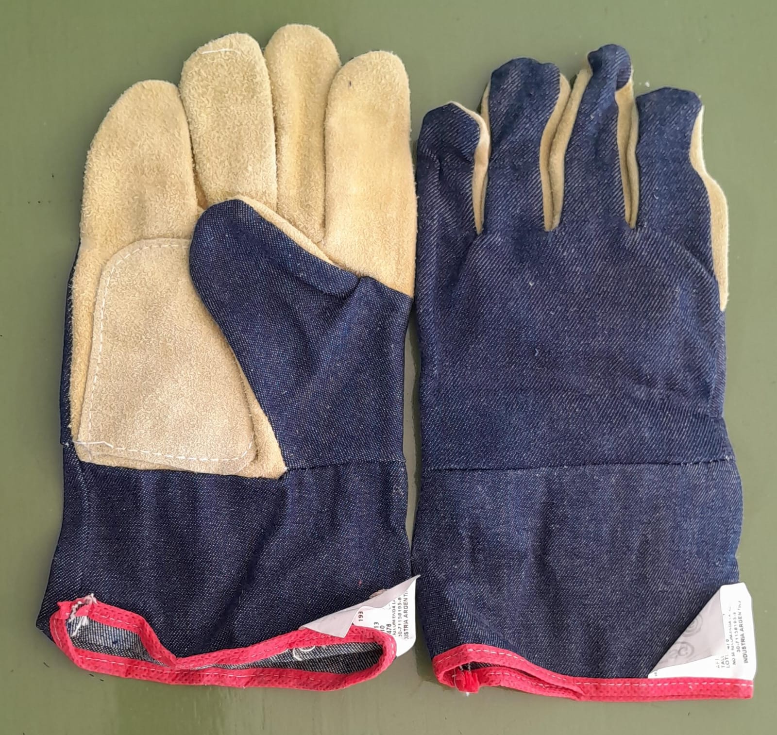 GUANTE CUERO DESCARNE Y TELA T10 (PAR)