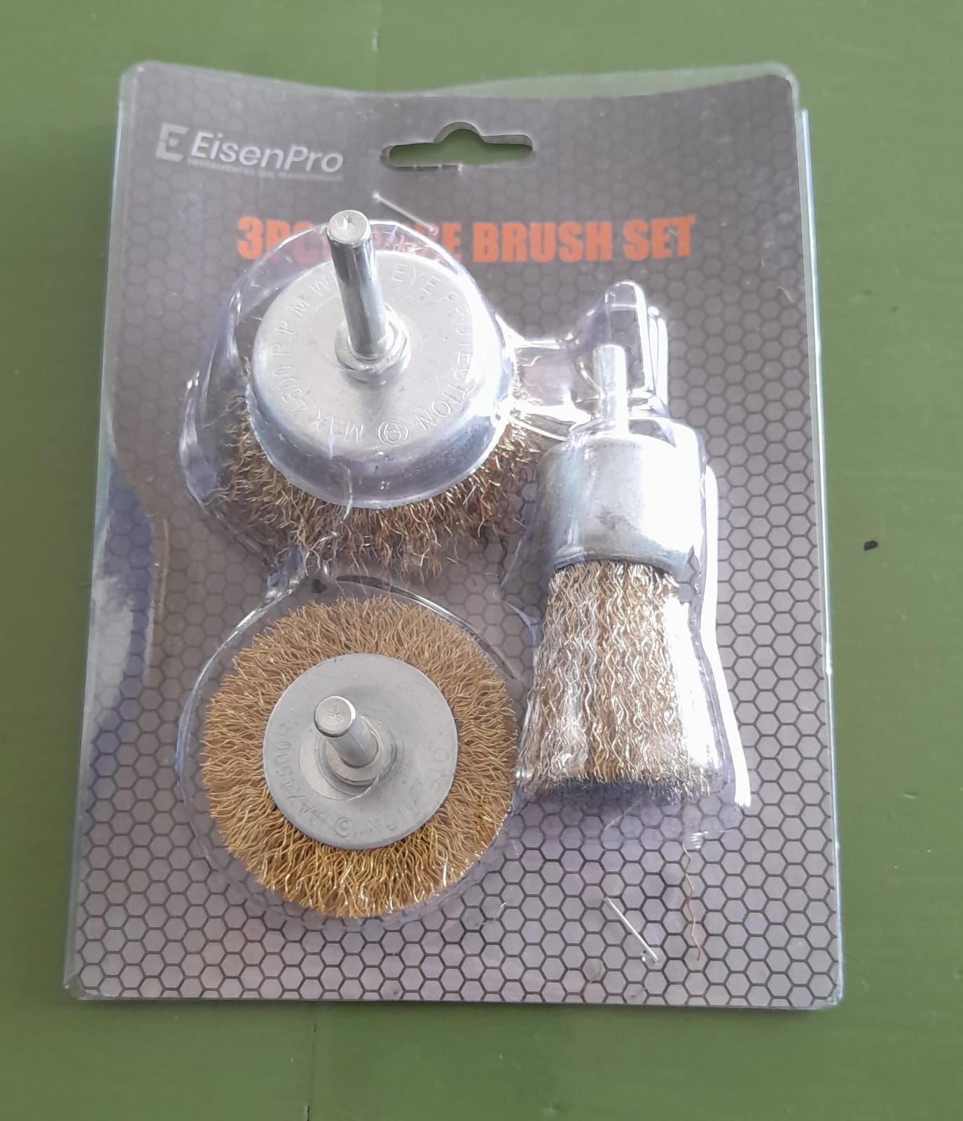 JUEGO 3 CEPILLOS ACERO P/TALADRO