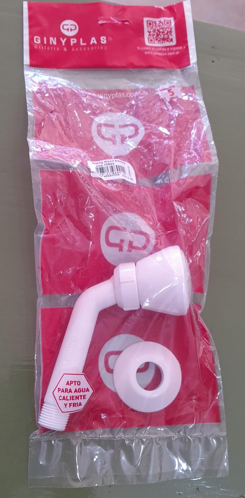 DUCHA MOVIL BLANCA PPN GINYPLAS