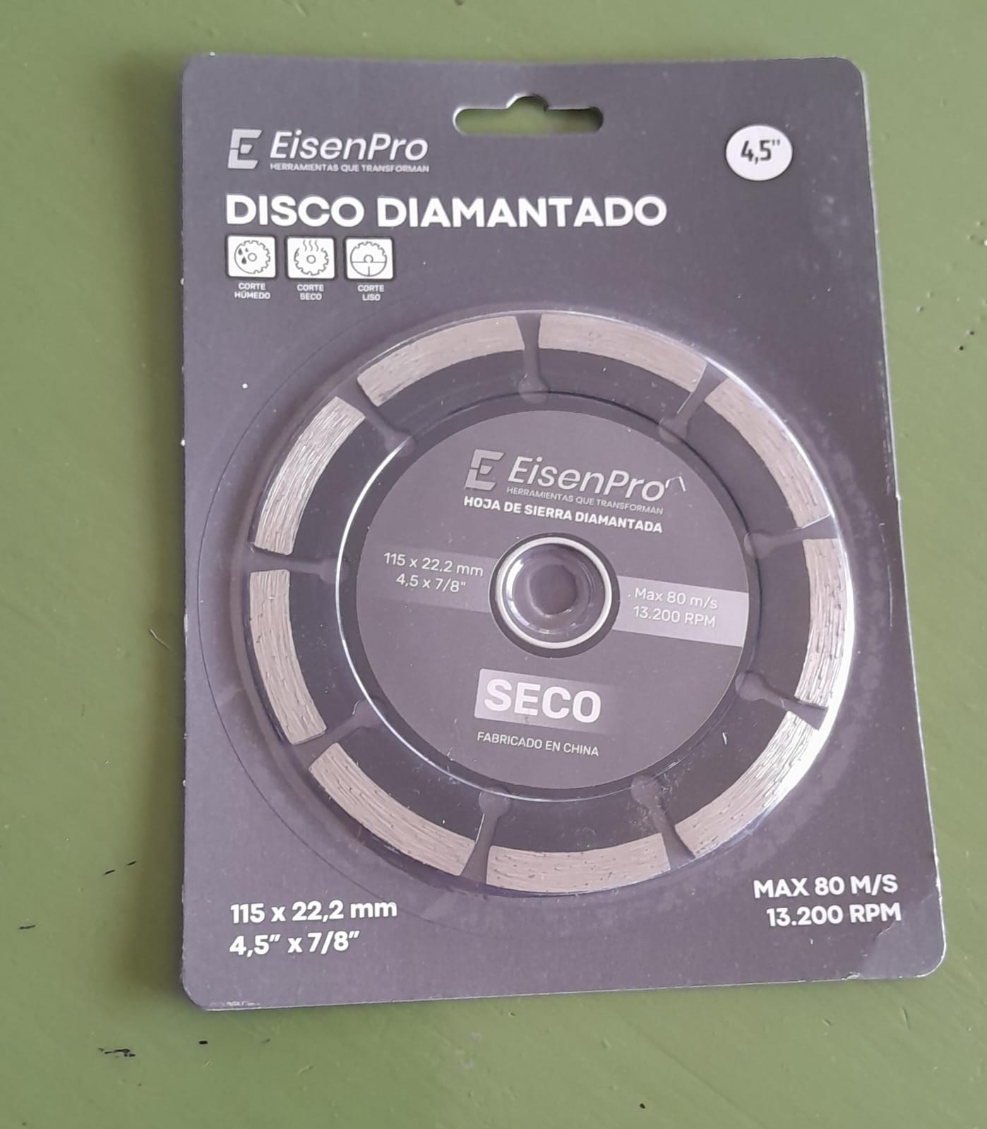 DISCO CORTE CERAMICA SEGMENTADO 115MM EISENPRO