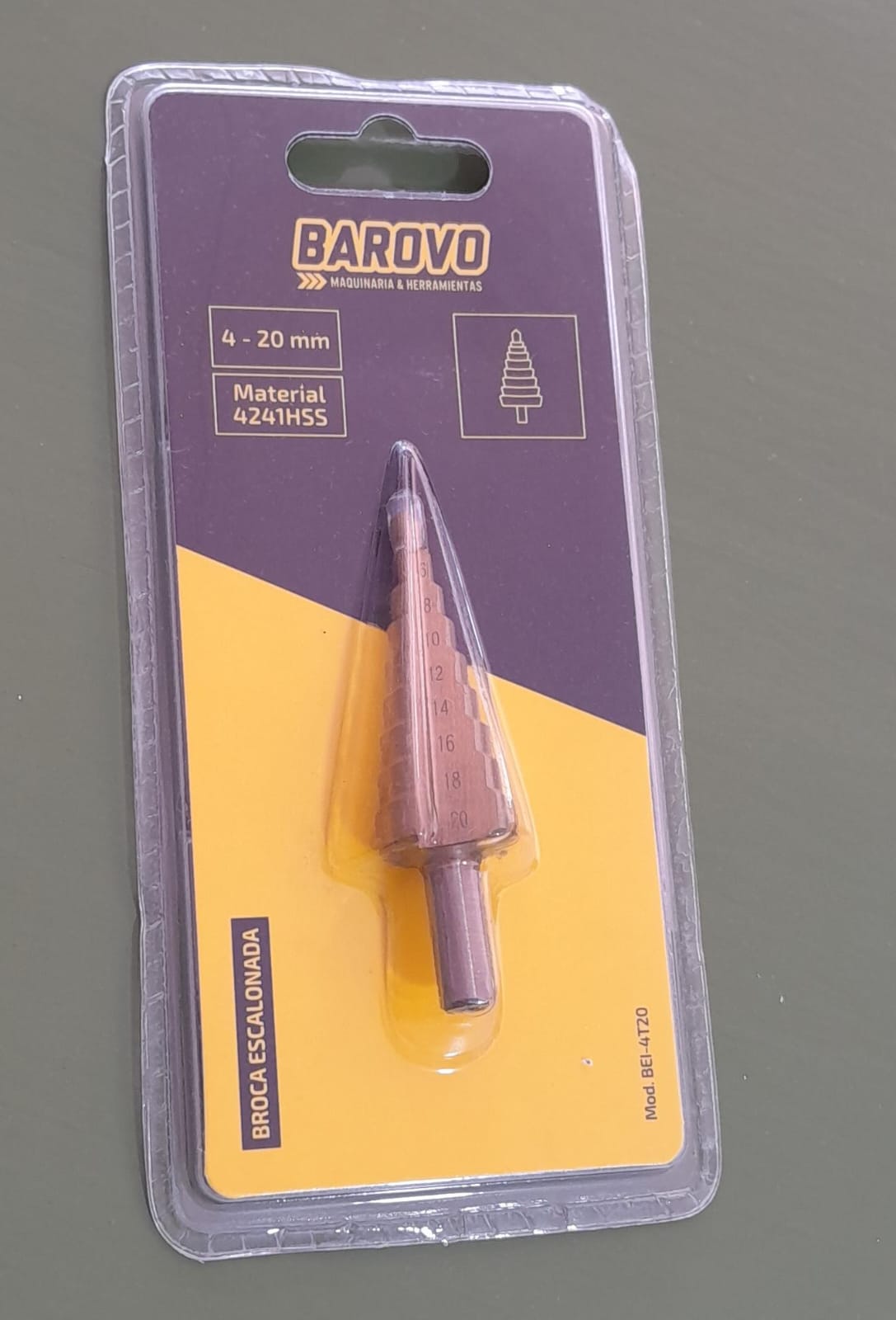 MECHA BROCA CONICA ESCALONADA 4-20MM BAROVO
