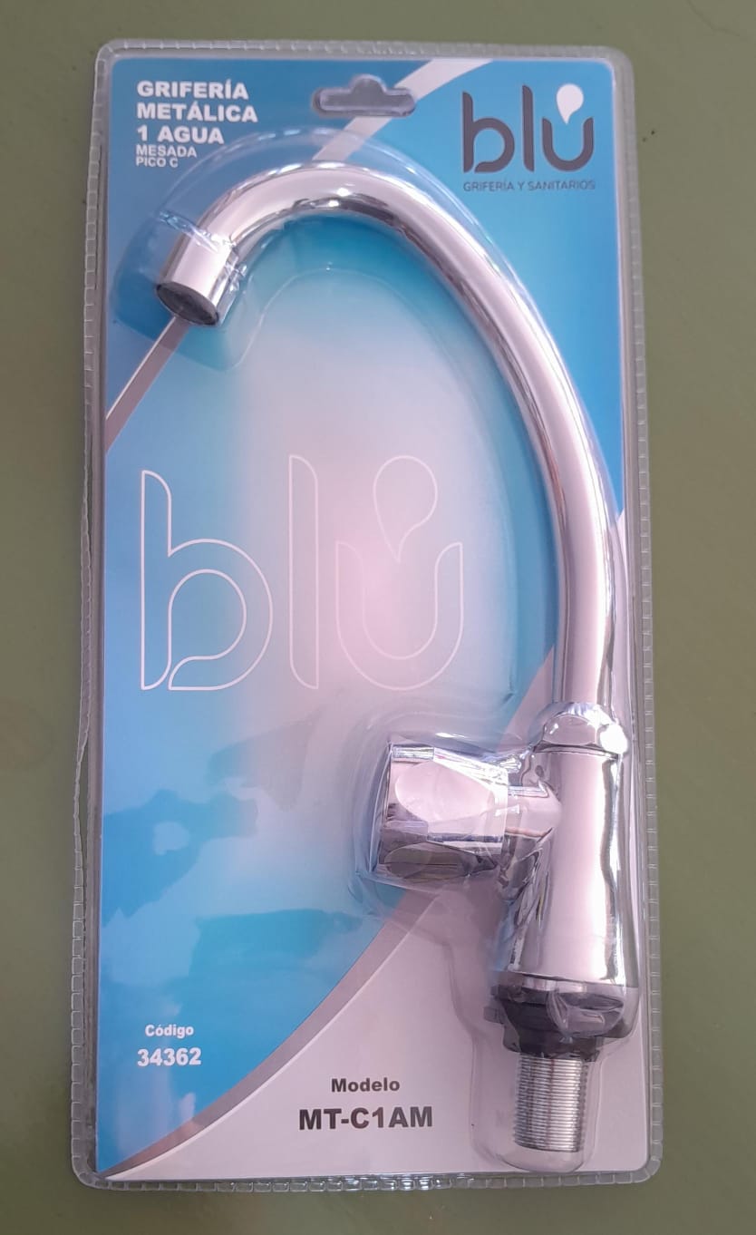 CANILLA METALICA MESADA BLU