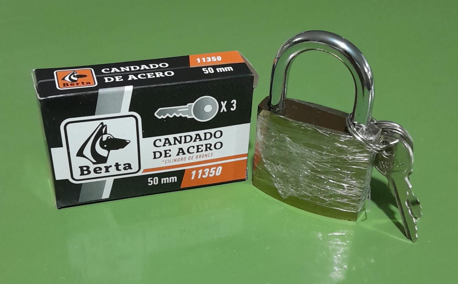 Candado Acero Cilindro de Bronce 50mm BERTA