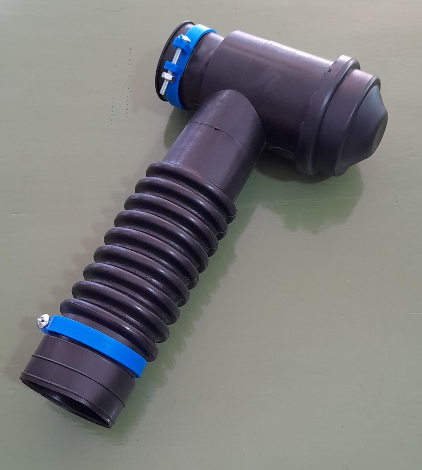 SIFON SANITARIO SIMPLE C/ABRAZADERA MEDIO GIRO