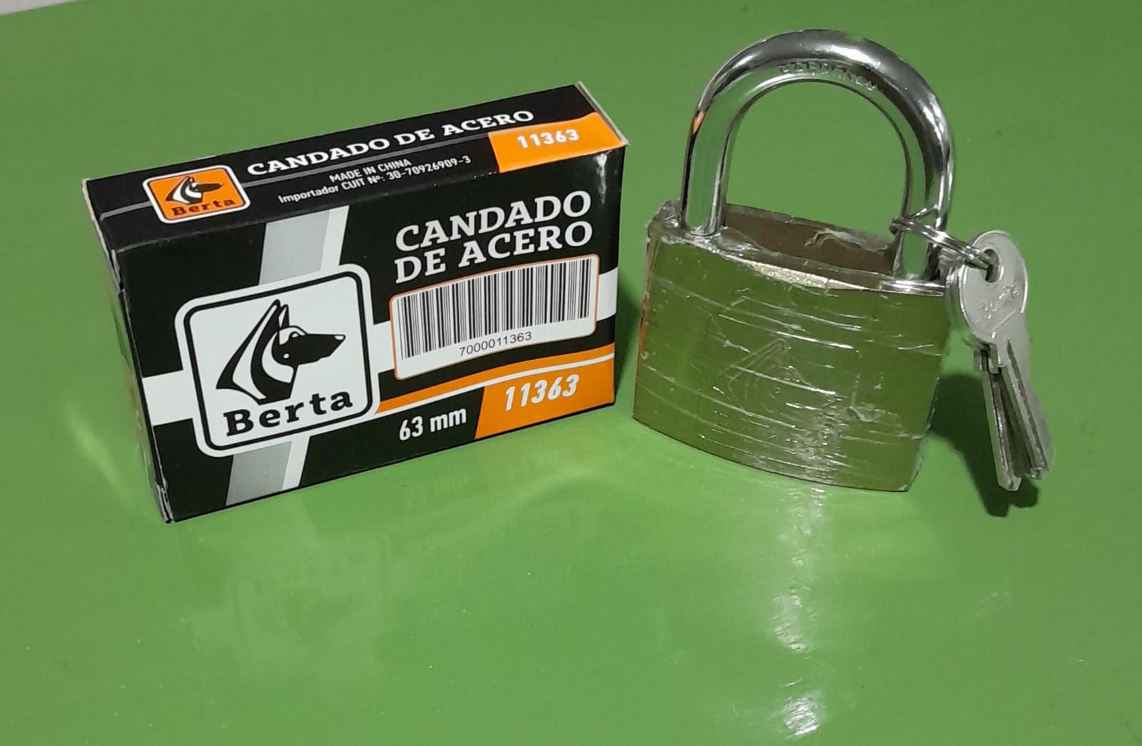 Candado Acero Cilindro de Bronce 63mm BERTA