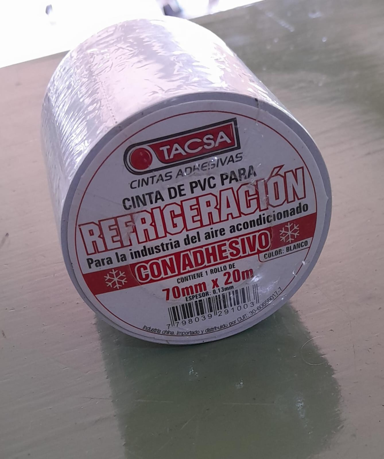 CINTA PVC P/REFRIGERACION C/ADHESIVO TACSA 70MMX20M