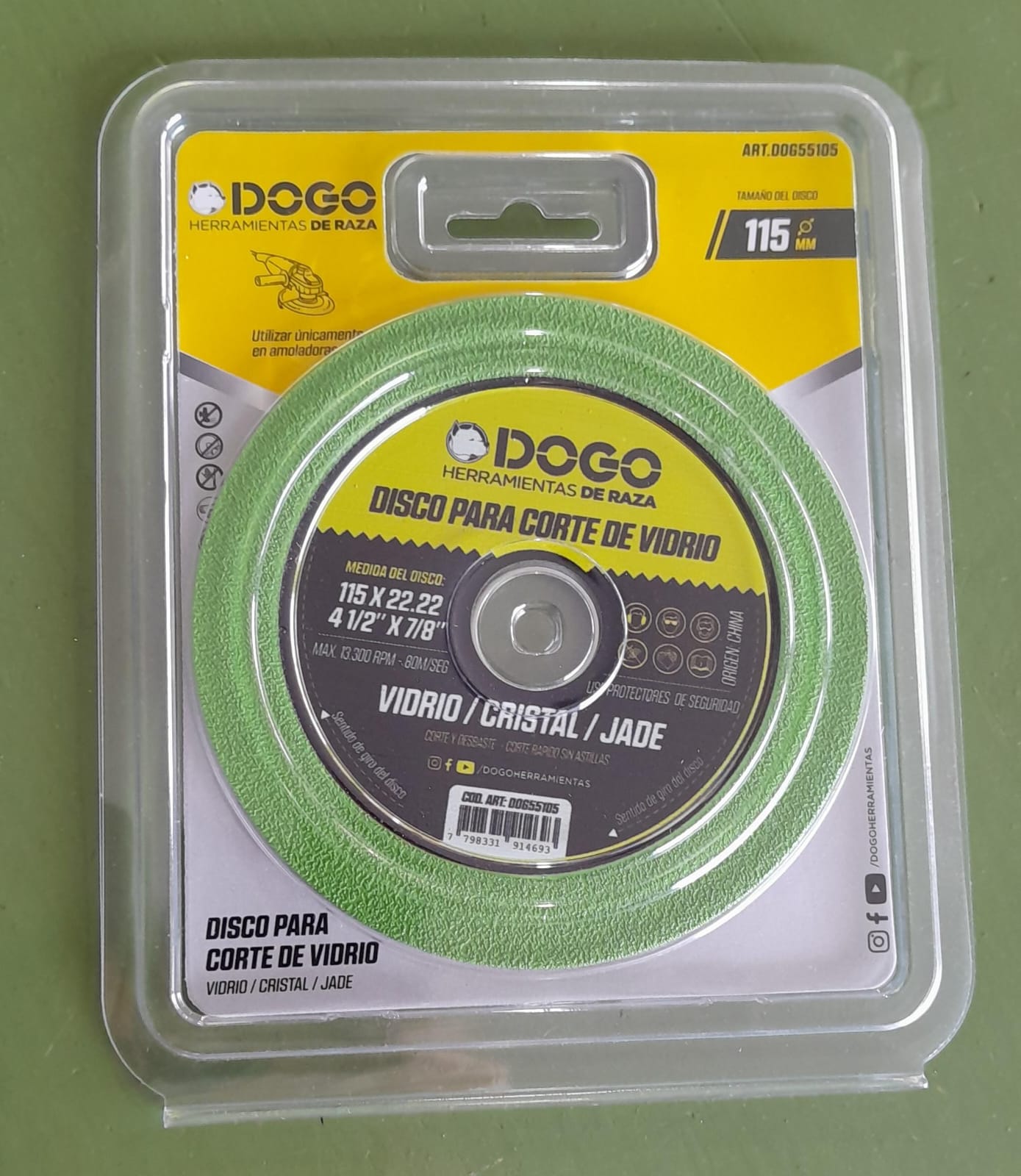 DISCO PARA CORTE DE VIDRIO DOGO 115MM