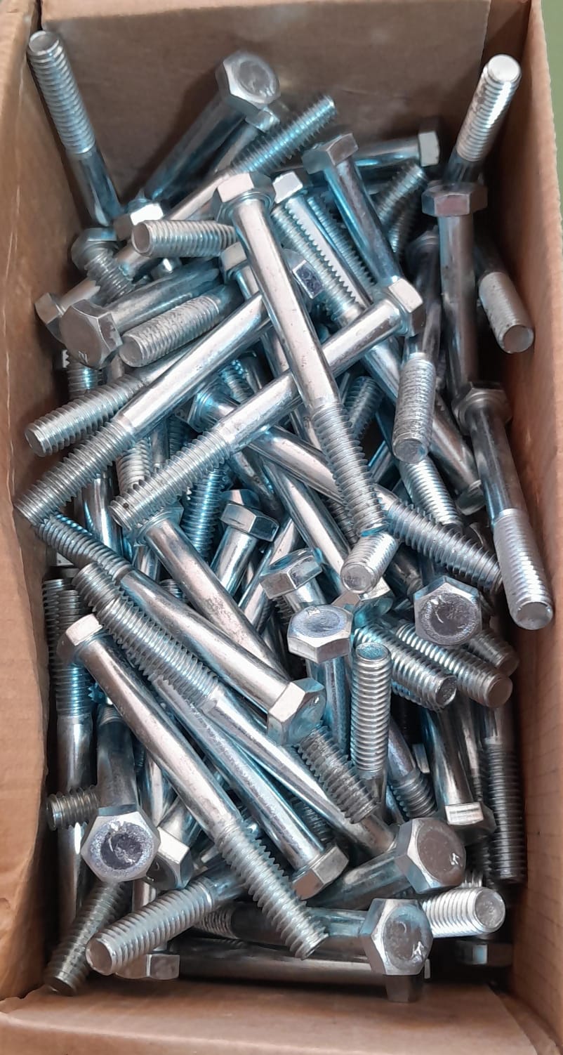 BULON HEXAGONAL ZINC. BLANCO 5/16X3" X UN