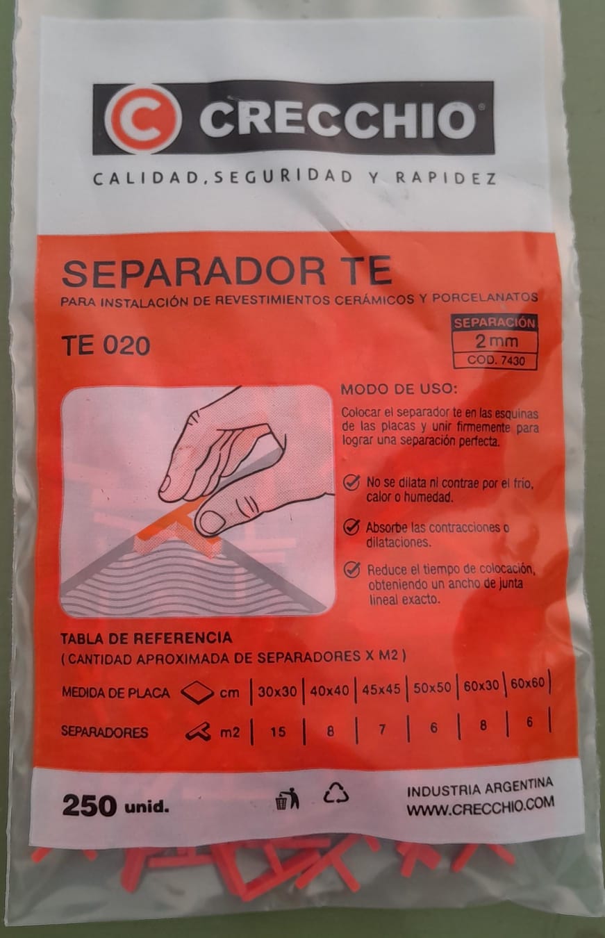 SEPARADOR TE P/CERAMICOS CRECCHIO 2MM X 250UN