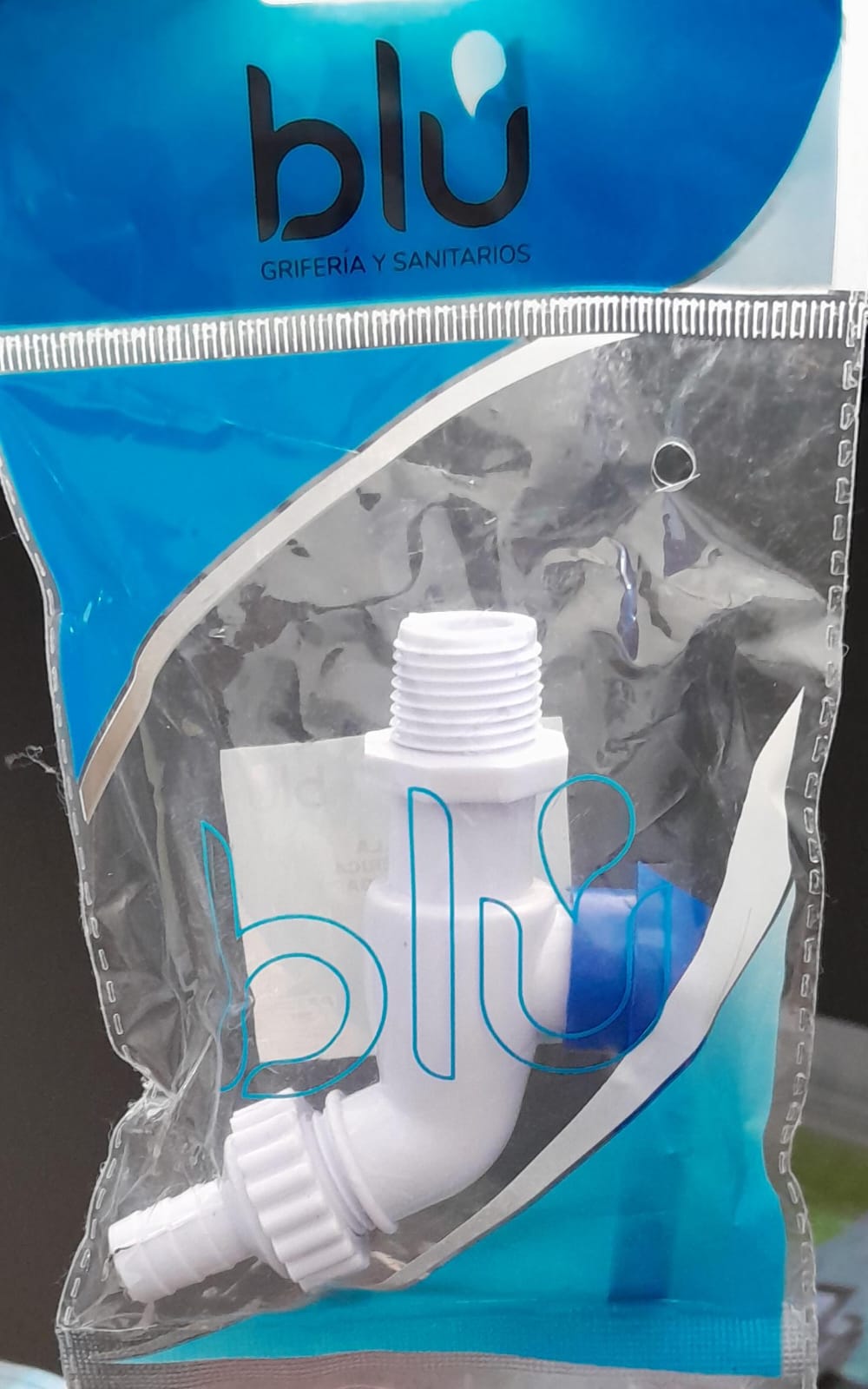 CANILLA ESFERICA PVC C/MANGA BLU 1/2"