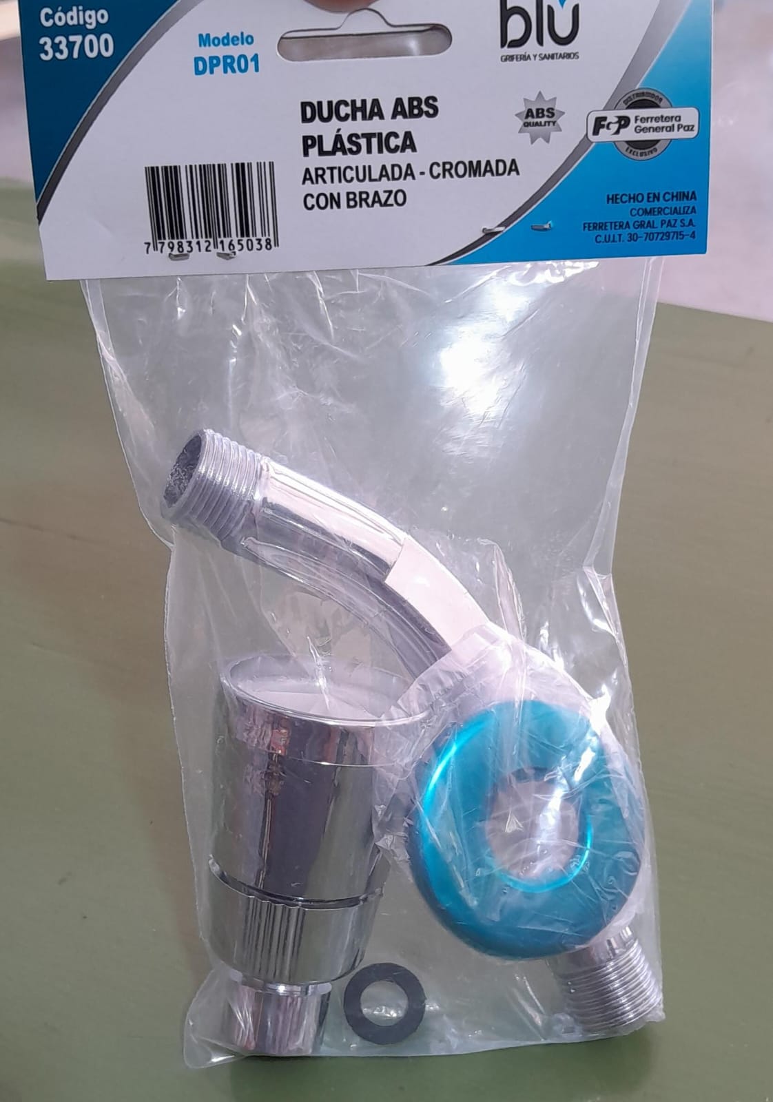 DUCHA ABS PLASTICA CROMADA BLU