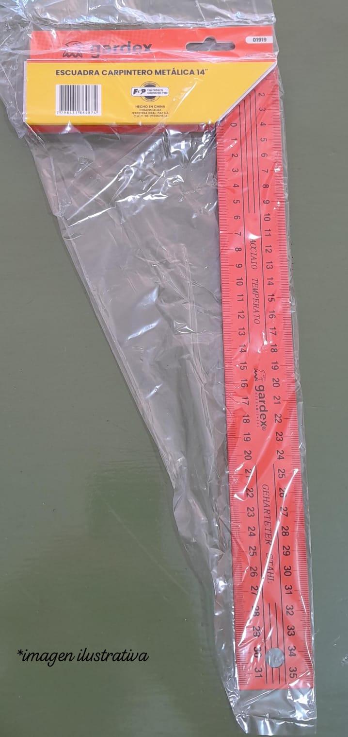 ESCUADRA CARPINTERO METALICA GARDEX 14"