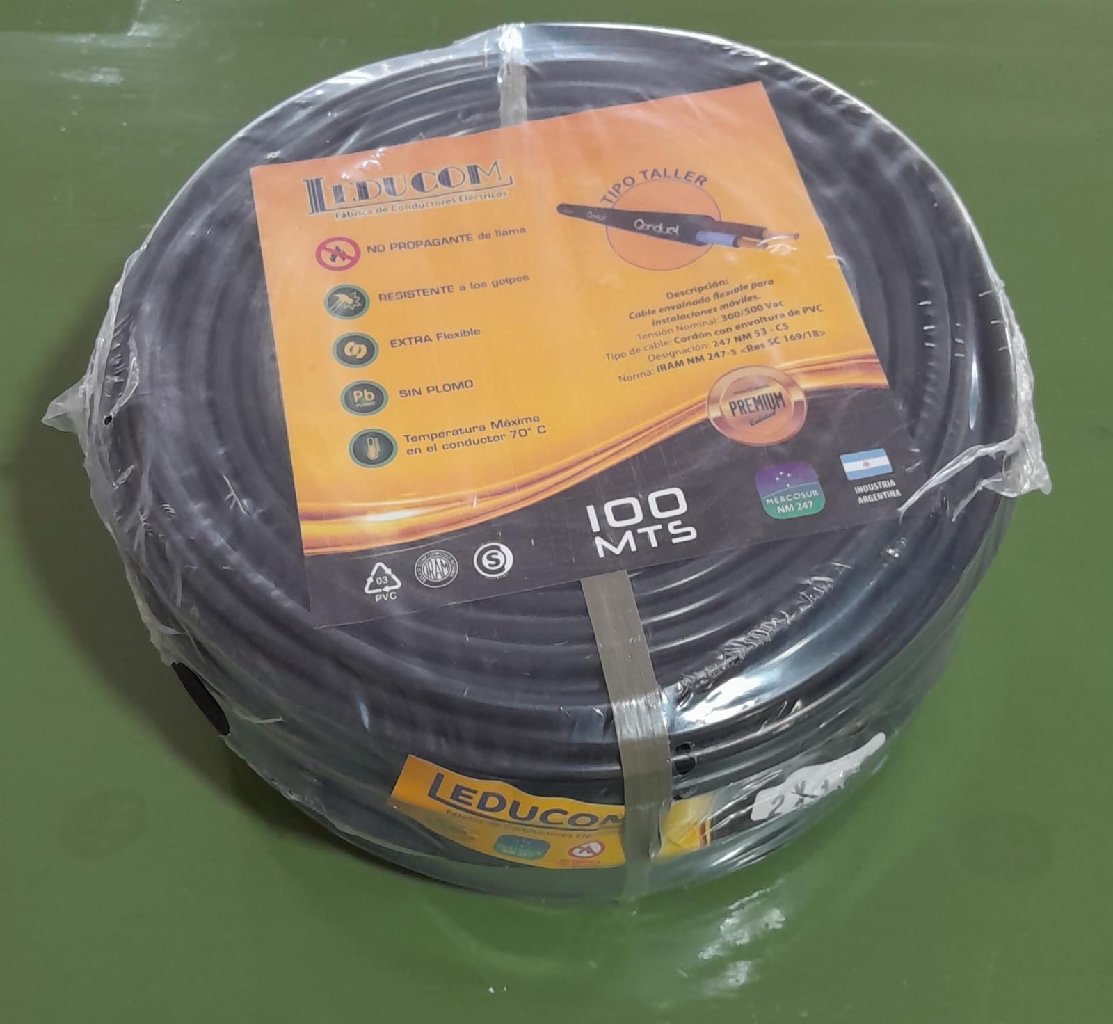 CABLE T/TALLER NORMALIZADO LEDUCOM 2X2.5MM X MT
