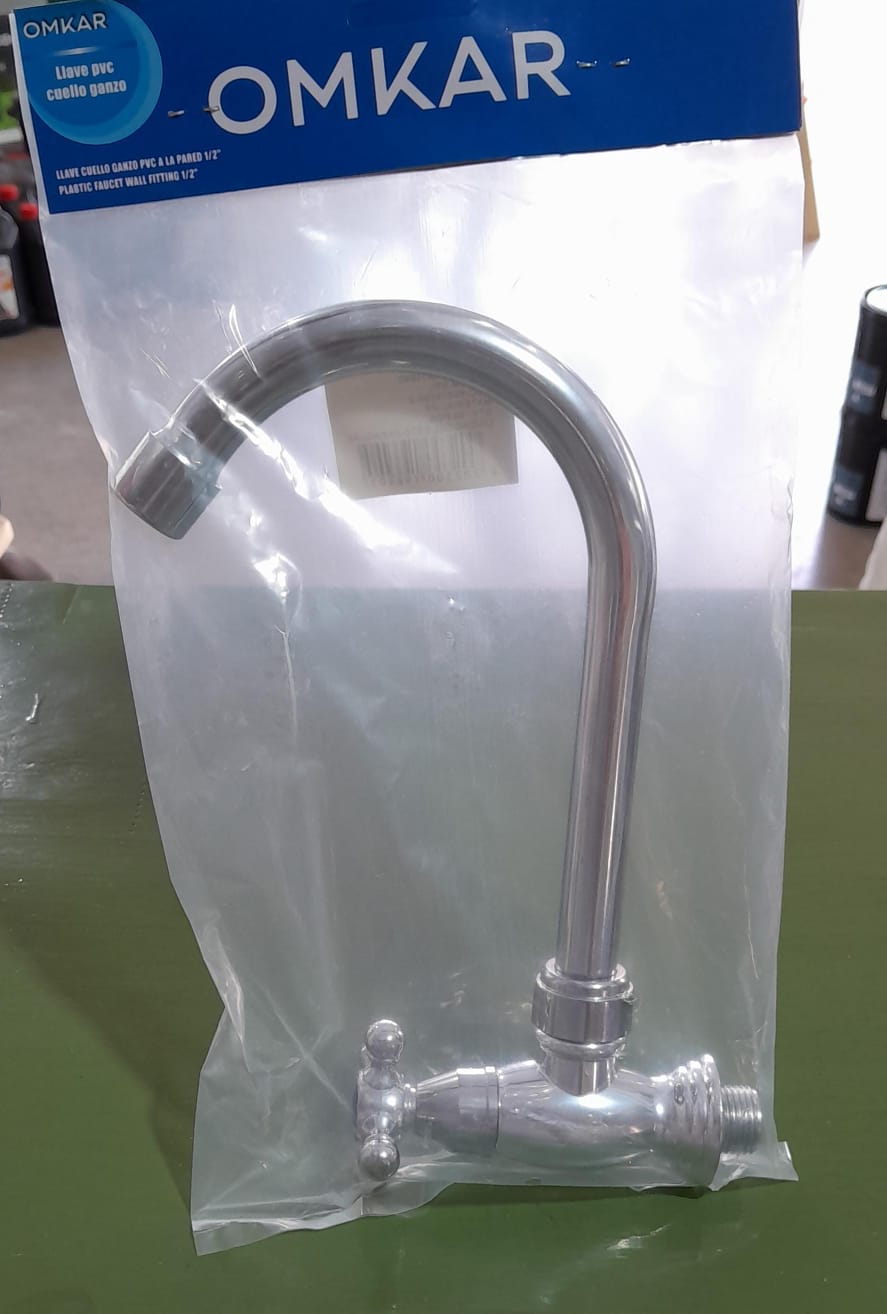 CANILLA PARED CUELLO GANZO PVC OMKAR