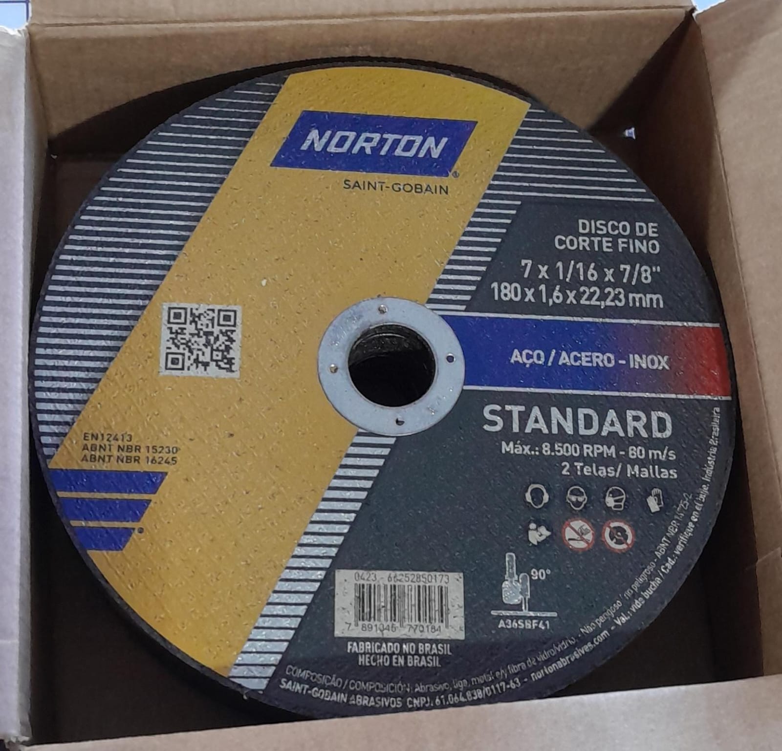DISCO CORTE NORTON 180MMX1.6MM