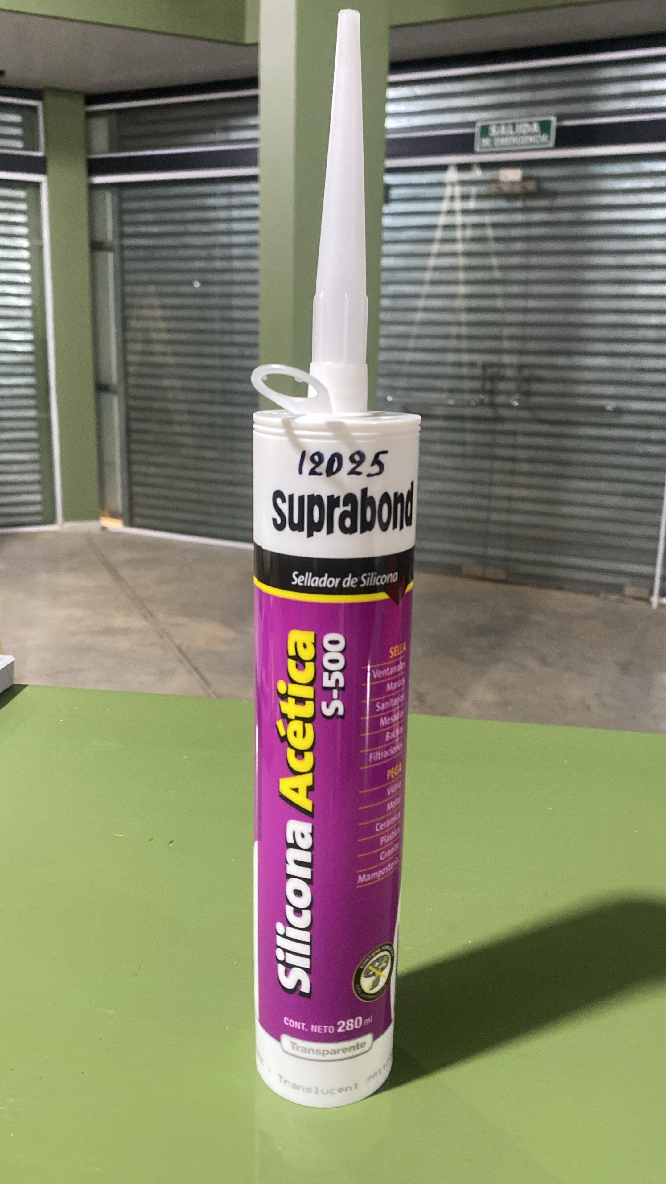 SILICONA ACETICA S-500 280ML TRANSPARENTE SUPRABOND