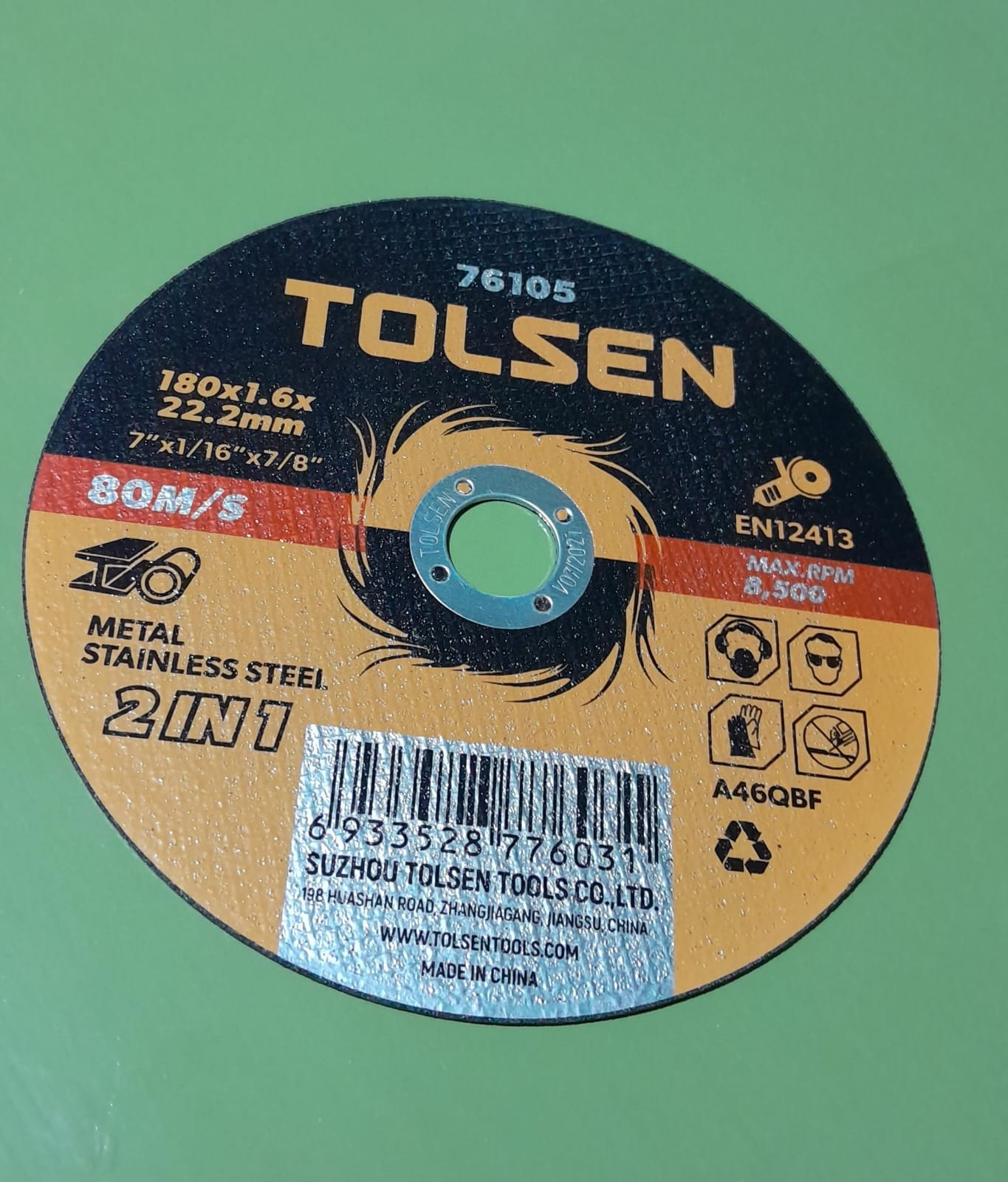 Disco Corte 180x1.6x22.2mm TOLSEN