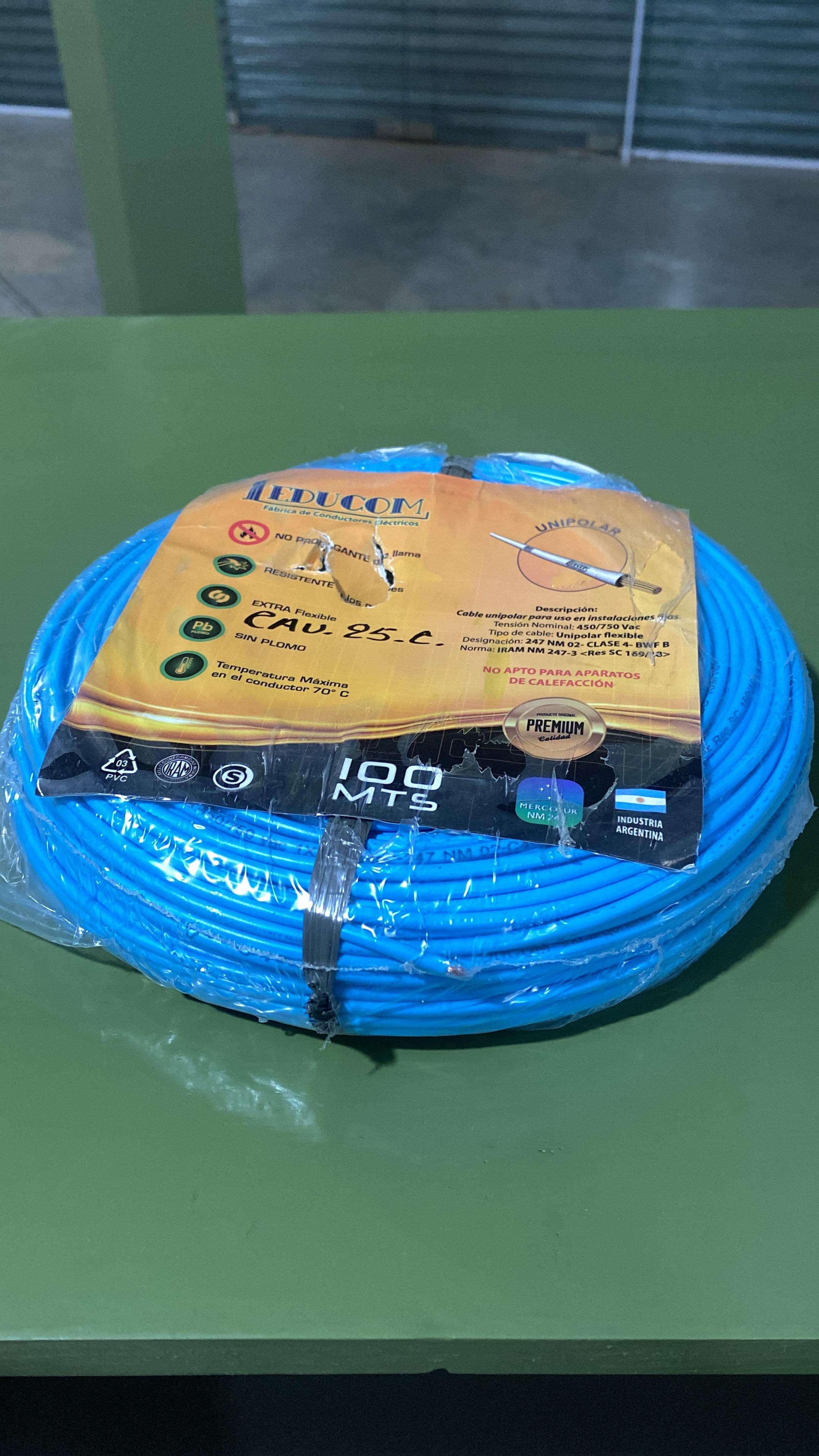 CABLE UNIPOLAR CELESTE 2.5MM NORMALIZADO LEDUCOM