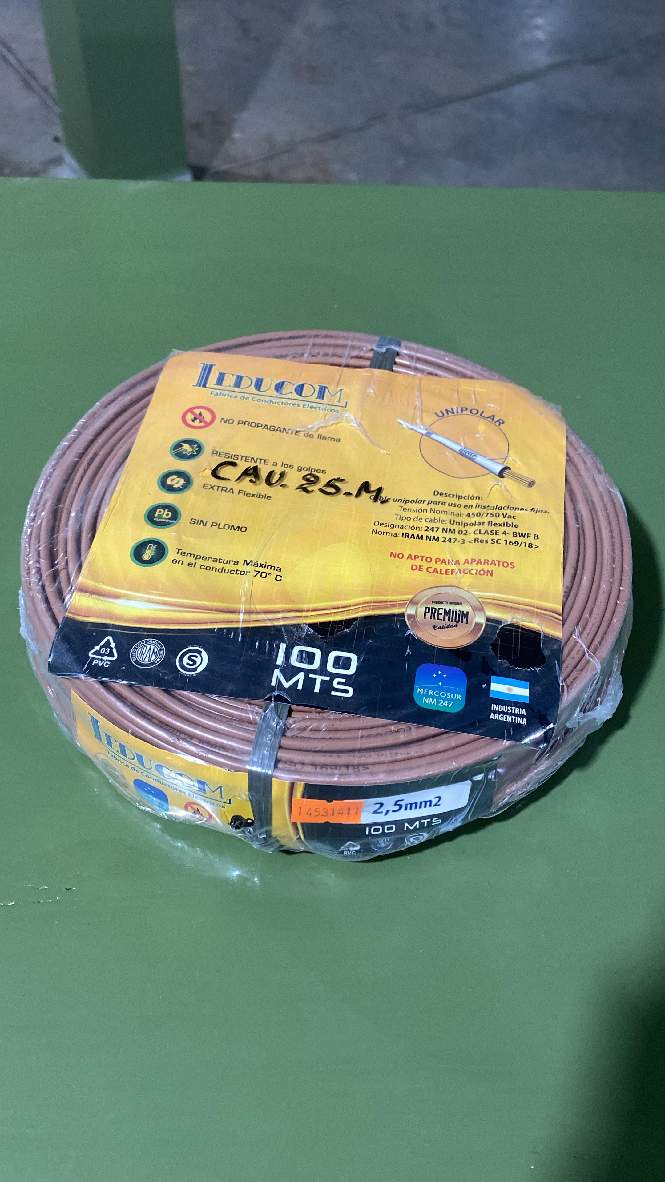 CABLE UNIPOLAR MARRON 2.5MM NORMALIZADO LEDUCOM