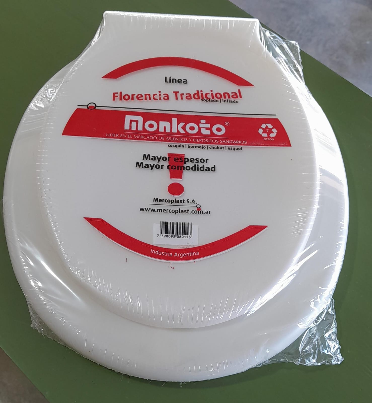 ASIENTO PLASTICO FLORENCIA MONKOTO BCO.