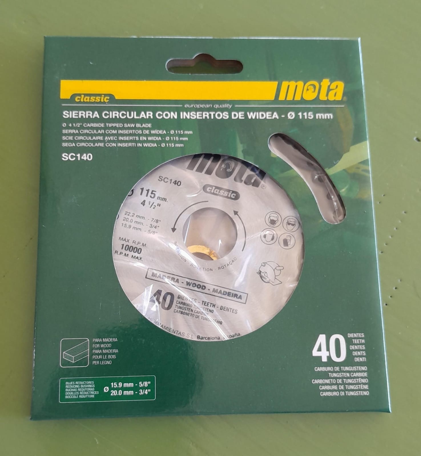 DISCO SIERRA CIRCULAR WIDIA 115mm 40dtes. MOTA