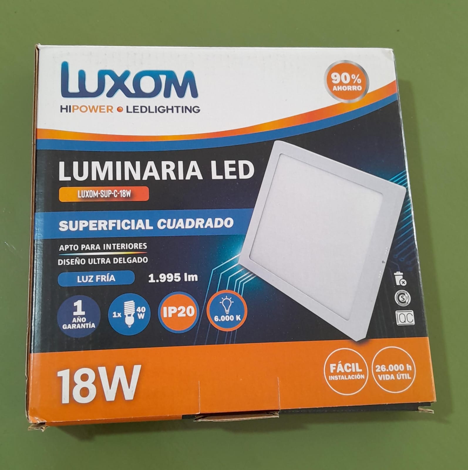 PANEL LED 18W LUXOM CUAD-RED
