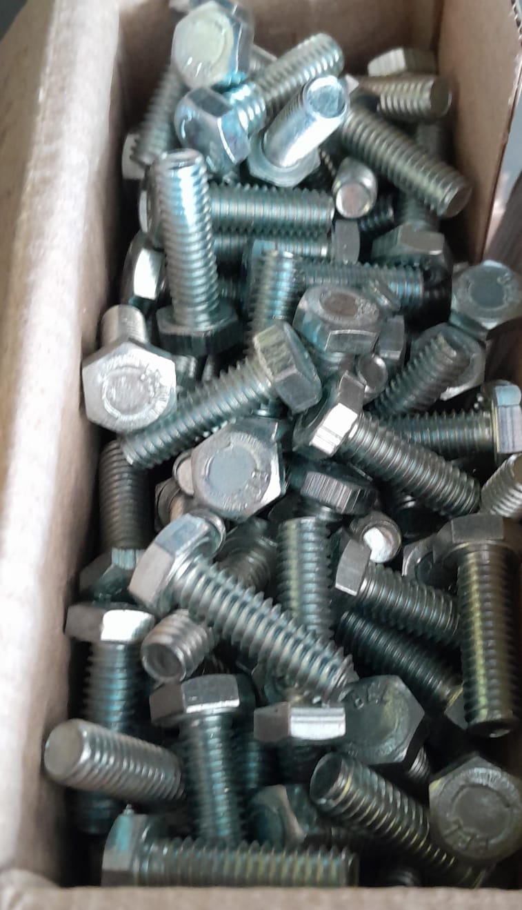 BULON HEXAGONAL ZINC. BLANCO 1/4X1" X UN